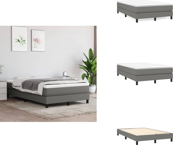 vidaXL Bedframe met hoofdbord stof donkergrijs 120x190 cm, bed