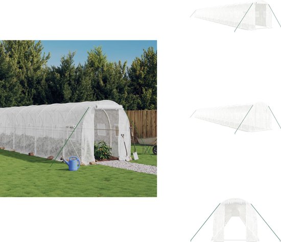 Outsunny Tunnelkas voor de tuin, 10,4 m², broeikas, uv-bescherming, oprolbare ritsdeur, mesh-ramen, verzinkte stalen buis en PE 140 g/m², 350 x 300 x 200 cm