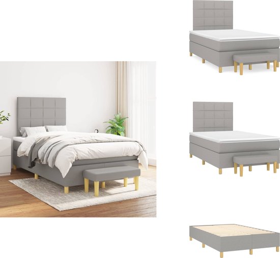 vidaXL Lit à sommier tapissier - Comfort - 120 x 200 cm - Matelas à ressorts ensachés - Lit