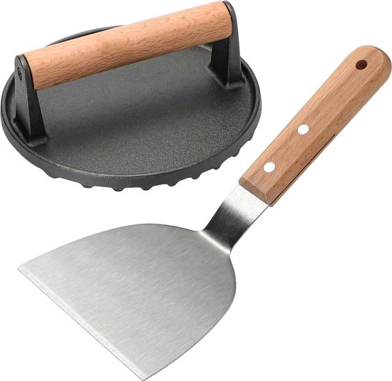 KOIUEYW Grillbesteck Set, BBQ Grill Zubehör mit Burgerpresse Grillspachtel Edelstahl Burger Glocke, Smash Burger Set Plancha Zubehör für Grillen Teppanyaki Outdoor und Indoor (18 Teiliges