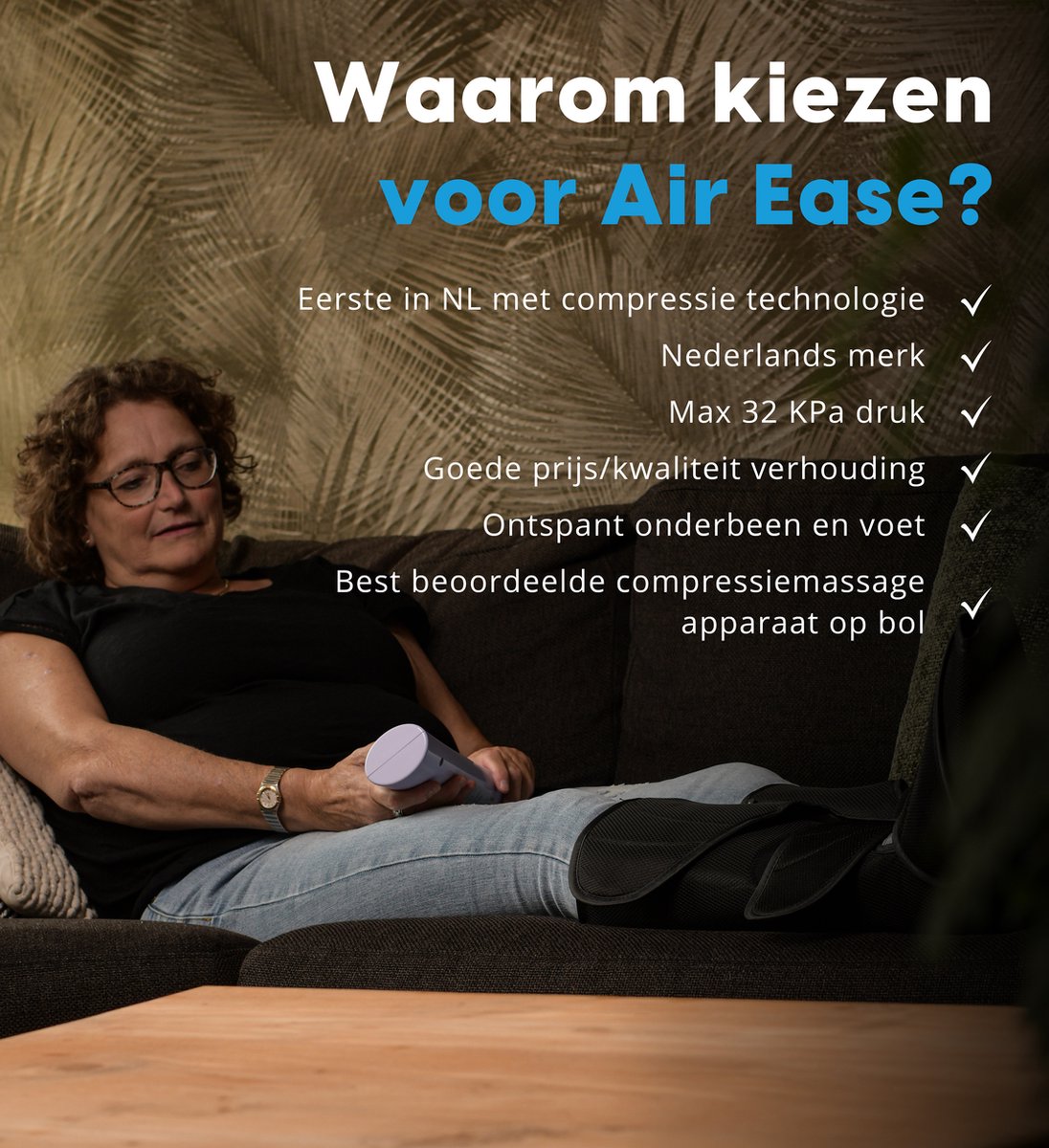 Air Ease® Air Wave Pro - Professioneel Beenmassage Apparaat - Voetmassage Apparaat - Op Luchtdruk - Met NL en ENG Handleiding thumbnail 7