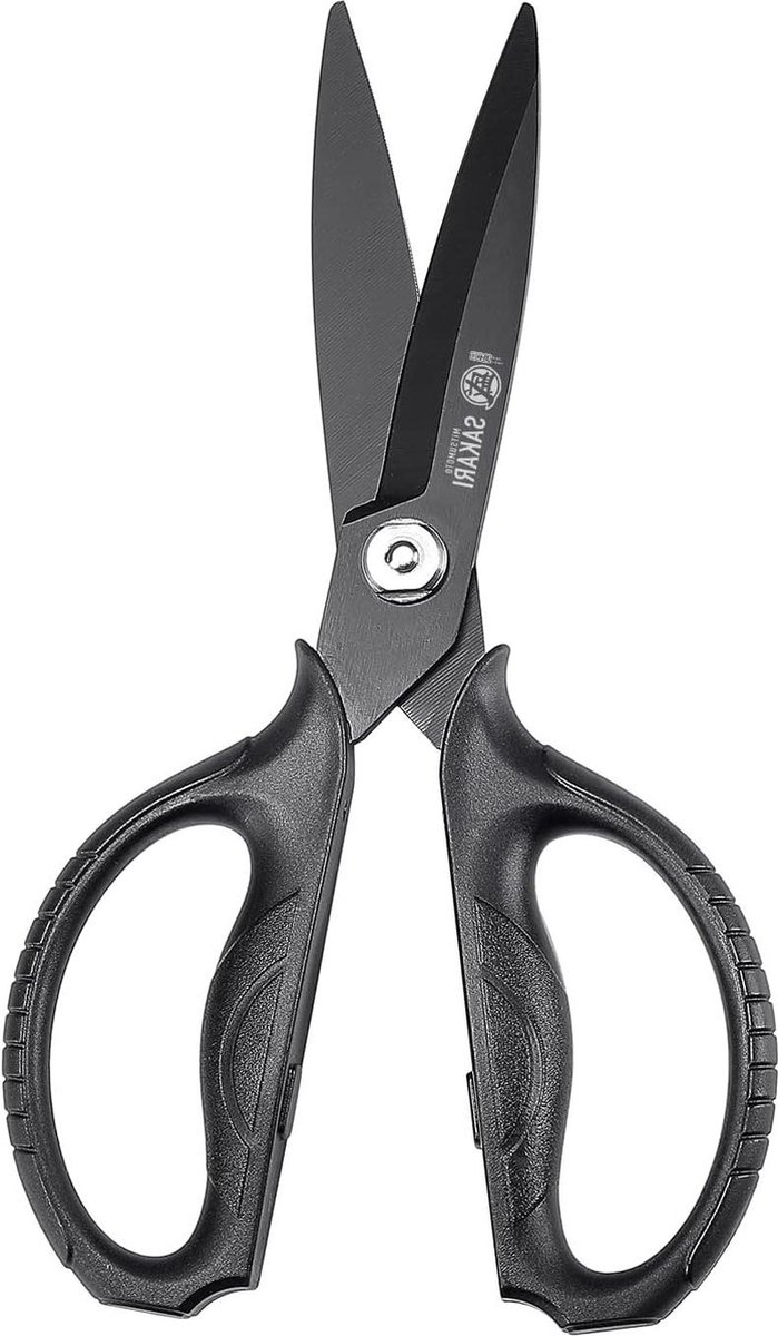 Schaar Universele Titanium Plated Zwarte Japanse Keukenschaar Heavy Duty Multifunctionele Keuken- En Kruidenschaar Microzagen.