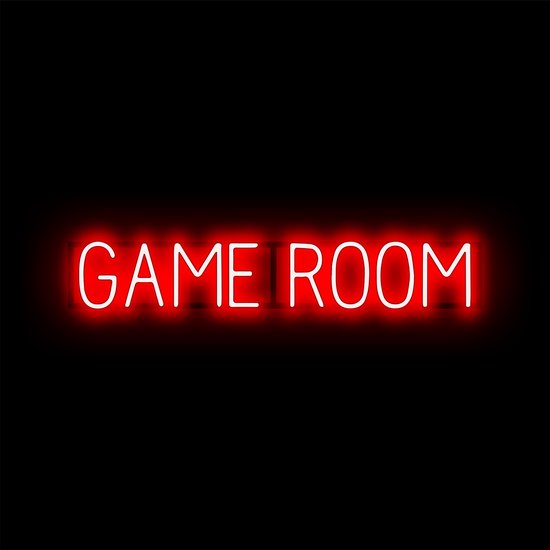 GAME ROOM - Enseigne publicitaire Neon illuminée par LED - SpellBrite - 91,9 x 16 cm rouge - 6 positions de gradation - 8 animations lumineuses