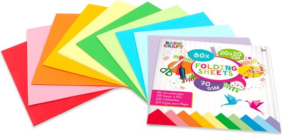 Basic Craft Vouwblaadjes 70 grams 20x20 cm 80 Stuks