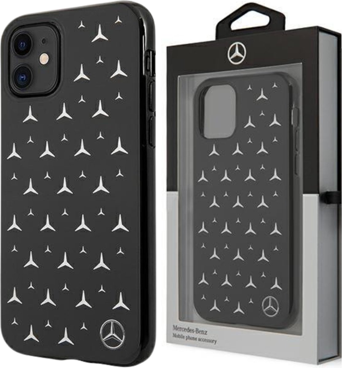 iPhone 11/XR Backcase hoesje - Mercedes-Benz - Effen Zwart - TPU (Zacht)
