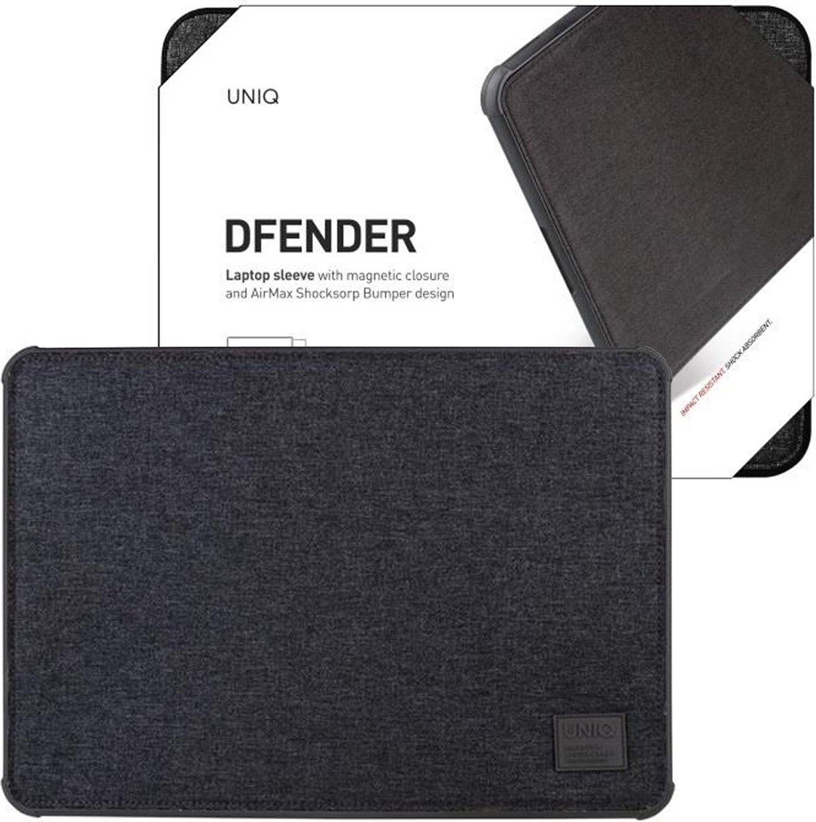 UNIQ - case - Dfender laptophoes - 16 - zwart/antracietzwart