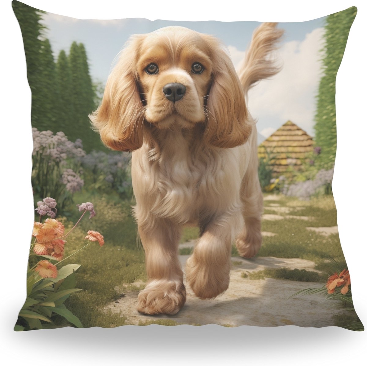 Kussen - Huisdier Portret - Cocker Spaniel 1 - 50 cm