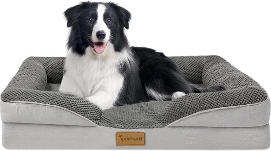 COZY KISS Orthopedisch Wasbaar Hondenbed voor Katten en Kleine Honden, Zachte Kunstbont Mand, Huisdierenbank met Hoge Randen, Pluizig, Antislip, 76x58x18cm, Grijs COZY KISS Orthopedisch Wasbaar Hondenbed voor Katten en Kleine Honden, Zachte Kunstbont Mand, Huisdierenbank met Hoge Randen, Pluizig, Antislip, 76x58x18cm, Grijs