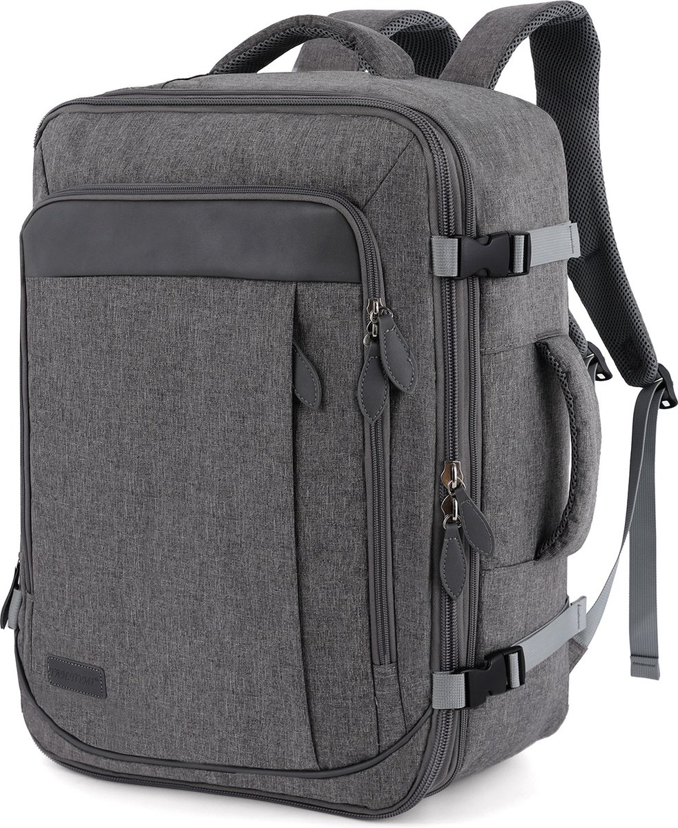 TANTOMI Reistas 45L - Handbagage Weekendtas voor Dames en Heren - Backpack - Rugtas - 51x17x38cm - Grijs