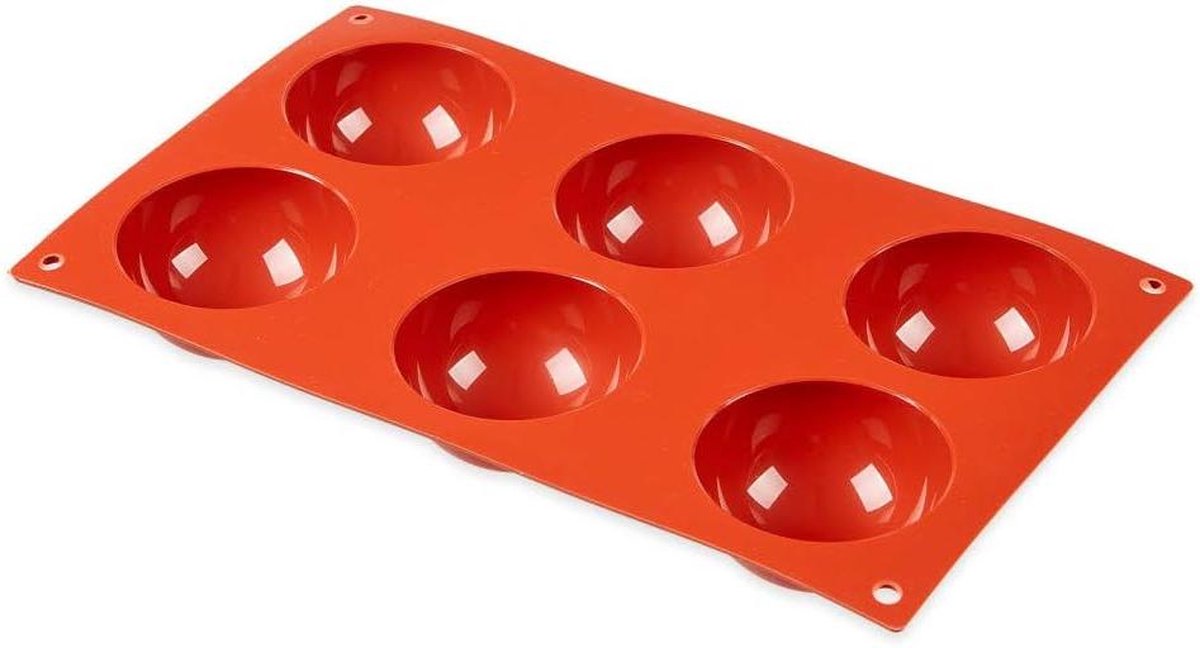 Bakmat halve bol rood siliconen - diameter 7 cm - 175 x 300 cm