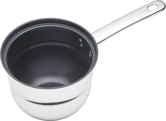 1,5L melkpan met deksel & tuitje - Dubbelwandige sudderpan, melkpan met