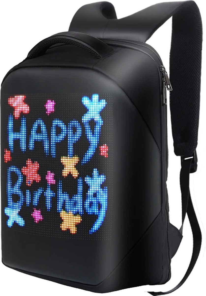 Waterproof LED Backpack with LED Color Display, High Brightness, Large Capacity and Breathable Design, APP Programmable
