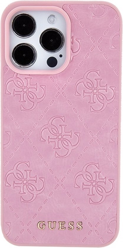 Guess 4G Stamped Back Case - Geschikt voor Apple iPhone 15 Pro (6.1") - Roze