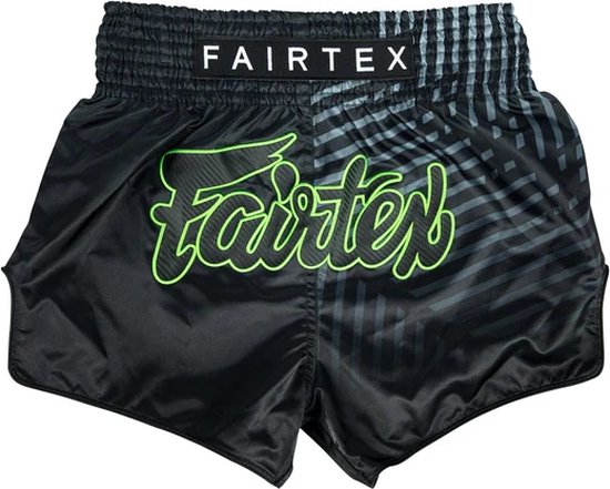 Fairtex BS1924 Shorts de Muay Thai Racer - Zwart/ Vert - Taille M