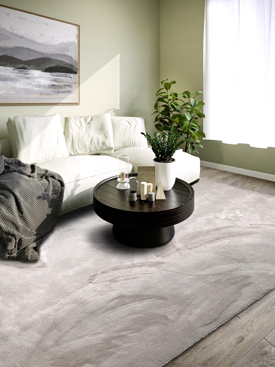 flycarpets Villeroy & Boch 1899 High Pile Rug Leon Light Grey 160 x 230 cm Zilver