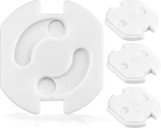 Hoffenbach 30x Stopcontactbeveiliging met Draaimechanisme – Kinderbeveiliging voor Stopcontacten – Stekkerbescherming voor Baby's & Kinderen – Wit