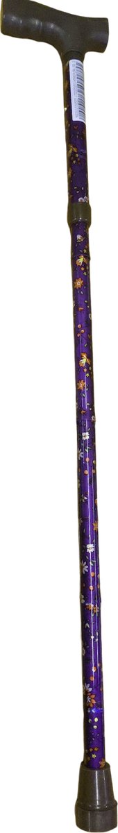 Premis - Wandelstok opvouwbaar - (WA3037SPK) - Paars met bloemen design