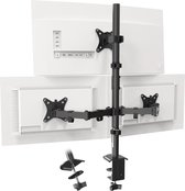 Bol.com Monitorhouder voor 3 monitoren - draaibaar en kantelbaar - 80 cm tafelhouder - geschikt voor plat en gebogen beeldscherm... aanbieding
