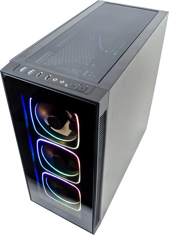 Intel 12100 RGB Game PC / Streaming Computer - RTX 3050 8GB - 16GB RAM - 512GB SSD - WIFI - Sharkoon TG6