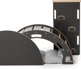 Garronda Klimboog met Kussen Tekentafel en Glijbaan - Klimbrug Met Glijbaan - Montessori Klimrek – Kinderspeelgoed - Kussen - Zwart - GD-OBU