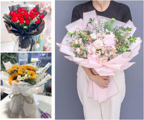 CENTRAL 23 Bloemen inpakpapier - heldere psychedelische bloemen - 6 vellen bruids cadeaupapier - Verjaardagscadeau inpakpapier voor vrouwen - huwelijksverjaardag - recyclebaar