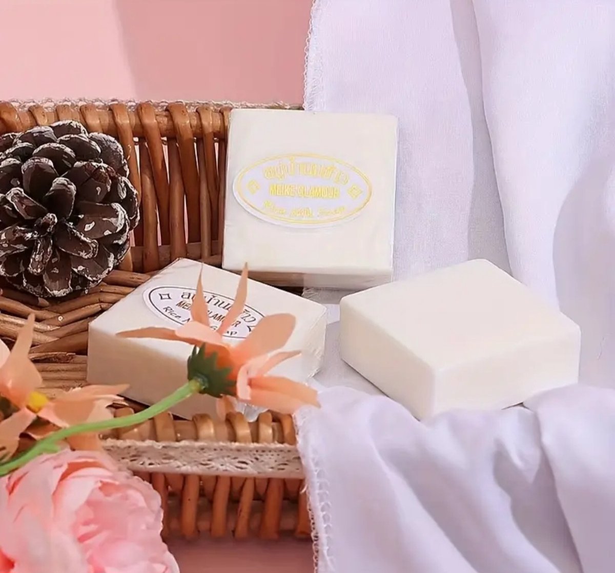 Goedkoopste 2 stuks Zeer effectieve rijstmelkzeep zeep van rijst melk 100 natuurlijke ingredienten. Helpt huid te verbeteren verstrakken verjonging met antioxidanten