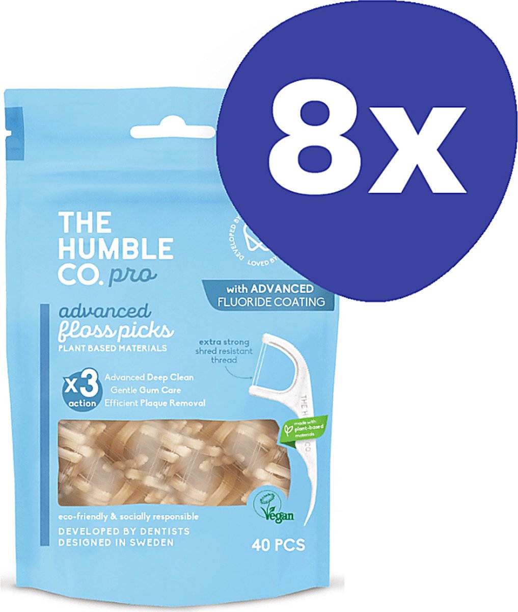 Goedkoopste The Humble Co Tandenflos Picks Pro Fluoride (8x 40 stuks