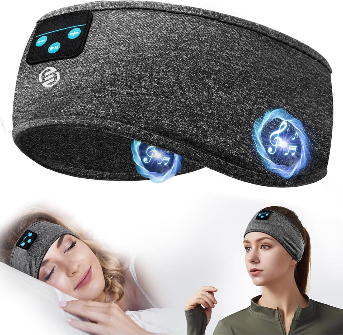 Equivera Slaapmasker Bluetooth - Slaap Koptelefoon - Hoofdband met Speakers - Mannen en Vrouwen - Slaapmasker met Speakers - 100% Verduisterend - Incl. White Noise en Binaural Beats