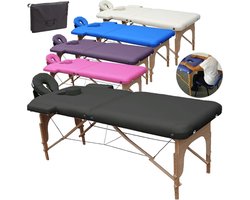 Massagetafel Inklapbaar - Behandeltafel Inclusief Opbergtas - Massage Tafel Inklapbaar - Zwart