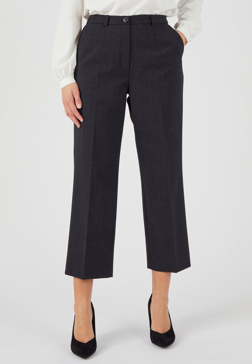 Damart - Wijde broek mix van wol bi-stretch - Dames - Grijs - 44