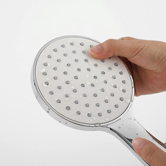 Douchezuil van roestvrij staal, douchesysteem paneel met massagestralen, handdouche, waterval en regendouche, 20 x 7 x 140 cm (wit