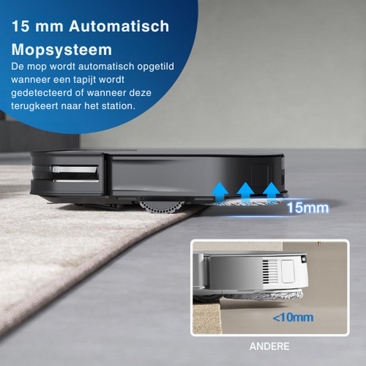 Ecovacs Robotstofzuiger Met Dweilfunctie en Laadstation - afbeelding 2