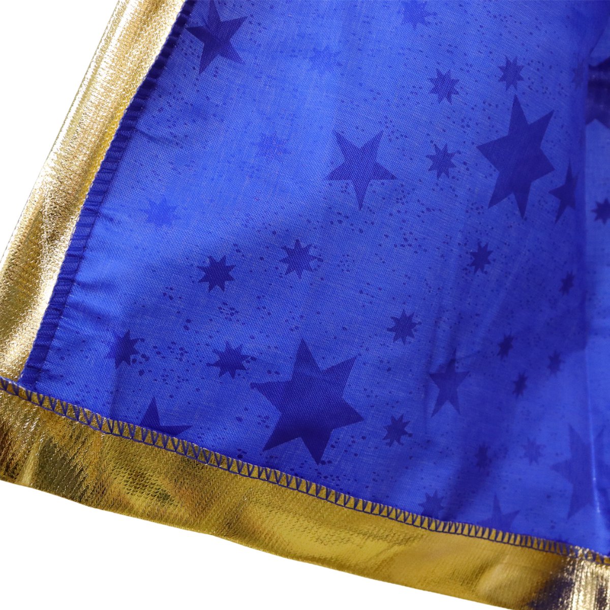 Joya Kids® Tovenaars Cape en Hoed Blauw | Halloween Verkleedset als Tovenaar | Verkleedkleding | Cape en Muts set Merlijn | Blauw — afbeelding 8
