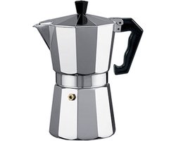 Alessandro Percolator Italiaans koffiezetapparaat - 2 kopjes - Aluminium - zilver - 90 ml - Koffiezetter