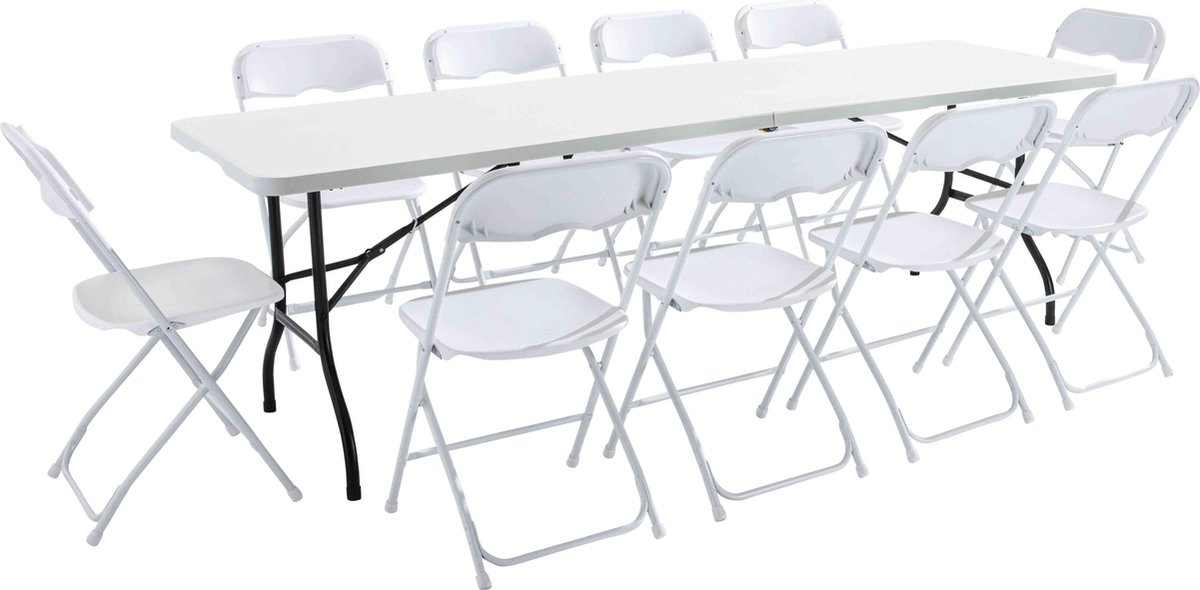 Oviala - Tafel en 10 inklapbare tuinstoelen - REKKEM