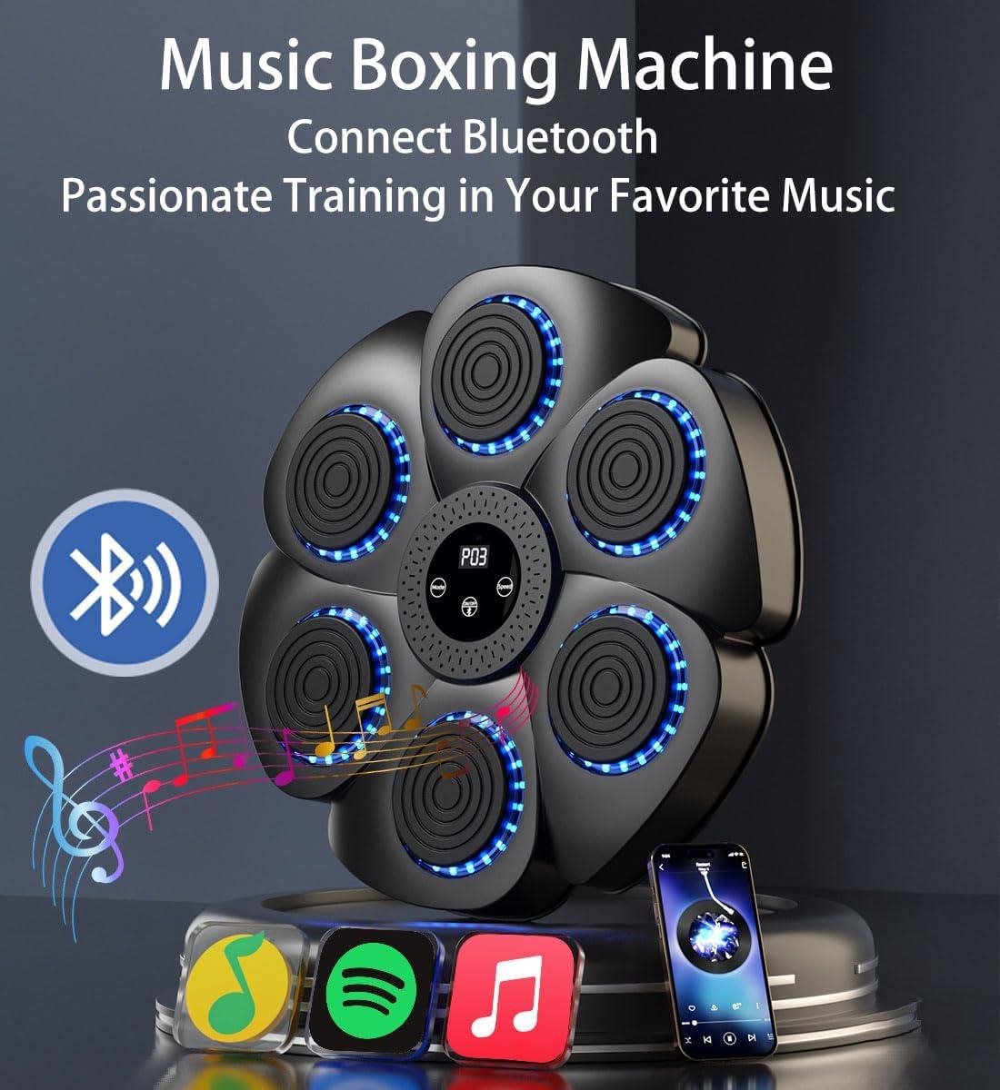 Boksmachine Met 9 Snelheden Wandgemonteerde Bokstrainer Boksmachine Met Muziek, , Wandgemonteerde Boxmachine Met Bokshandschoenen, Muziekboxing Machine Heeft 9 Modi En 9 Snelheden Instelbaar, Cadeau Voor Volwassenen En Kinderen Bokstrainer Met