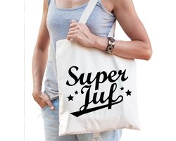 Super juf katoenen tas - Meester / juffendag einde schooljaar cadeau