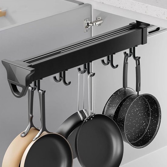 Uittrekbare kast kleerhanger rail, verstelbare kledingorganizer houder