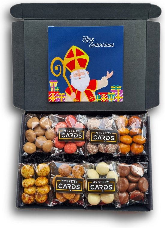 Pepernoten Proeverij met 8 verschillende smaken - met speciale wenskaart 'Fijne Sinterklaas'