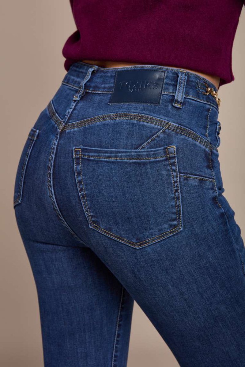 Broek Toxik3 normale taille push-up ketting detail