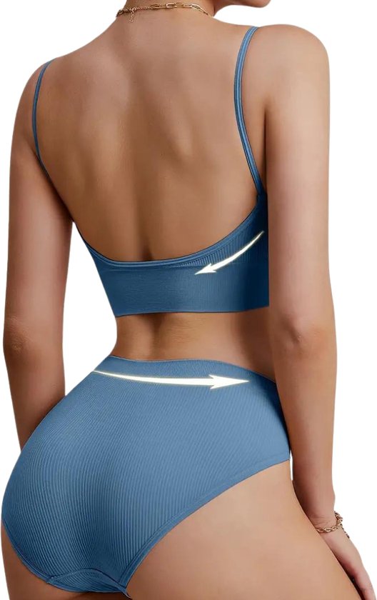 Set de Lingerie Livano sans armatures - Sans Bracelets - Soutiens-gorge -gorge Push -up - Soutien-gorge Comfort - Confortable - BH - Blauw - Taille S