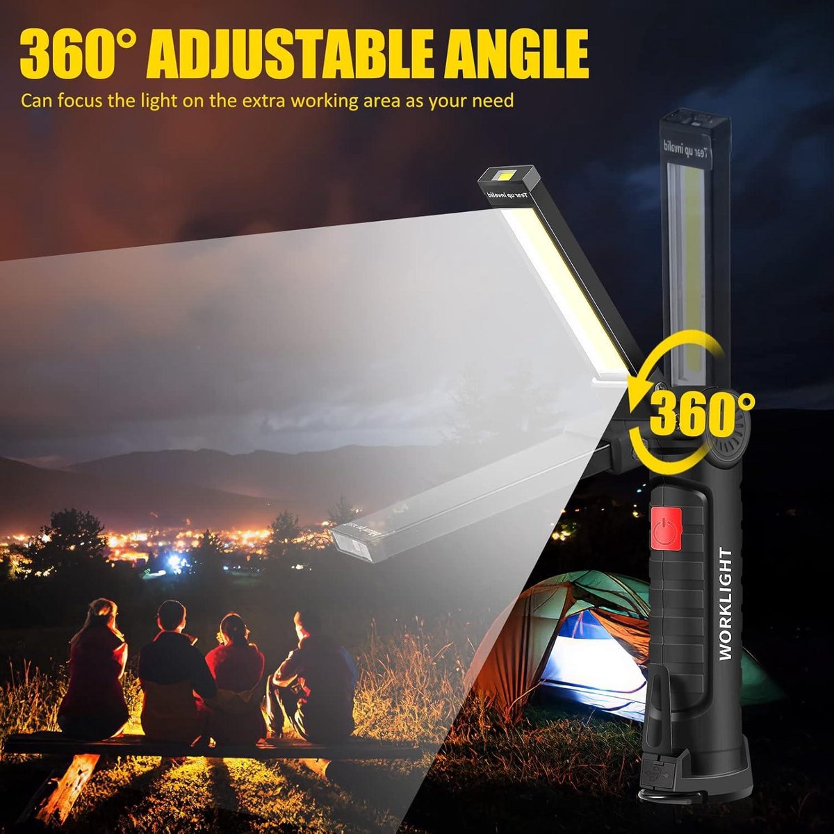 AuRiver Werklamp, led-accu met magneet, opvouwbare werklamp, led-werkplaatslamp, werkverlichting