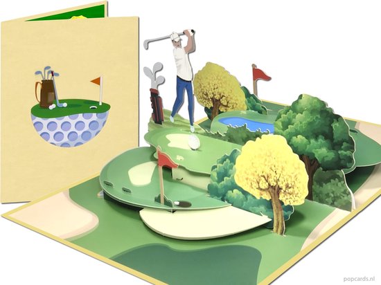 Carte pop-up Popcards - Golf Club de Golf Golf Prix de golf Hole in One Retraite Sarah Abraham carte pop-up Carte de vœux 3D