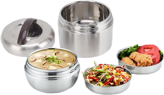 Stainless Steel Children Lunch Box | 4 Compartments Leakproof Capacity Storage Container | Lunch Box For Toddlers,For Office Picnic School Outdoor Travel Children Boys Girls