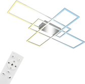 Briloner Roami - Plafonnier LED - 3931019 - Intensité variable - Télécommande - Fonction mémoire - Fonction veilleuse - Contrôle de la température de couleur CCT - 104 x 71 x 9,5 cm - Zwart