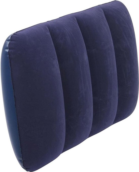 Opblaasbaar Reiskussen 48x34x12 cm - Luchtkussen met Velours Coating, Antislip Hoofdkussen van Merkloos — afbeelding 5