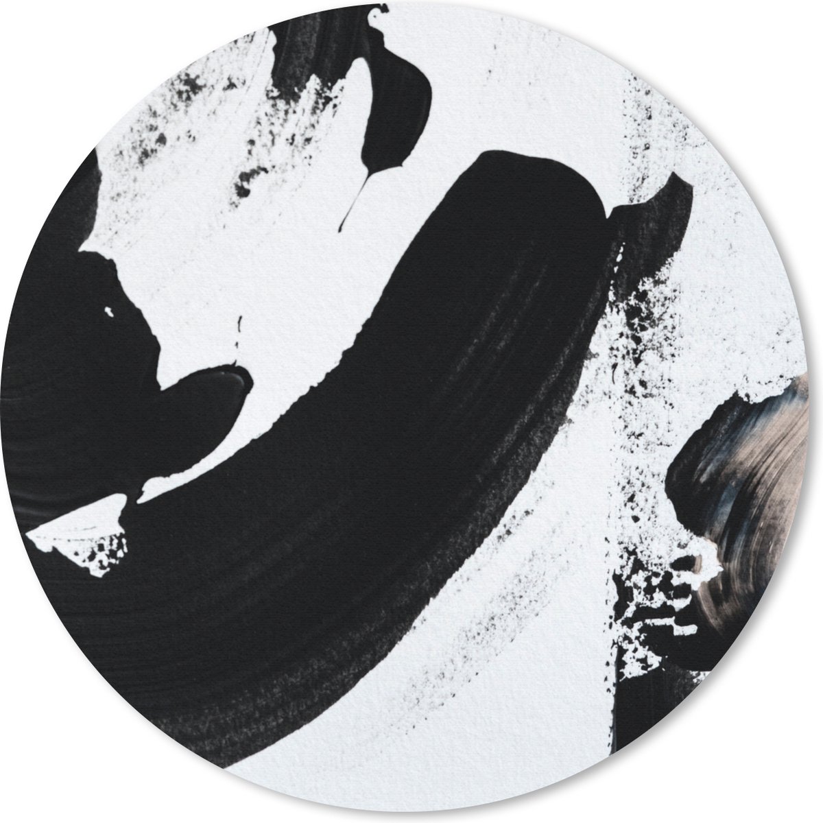 Muismat rond 30x30 cm - Mousepad Zwart - Abstract - Design - Ronde muismatten