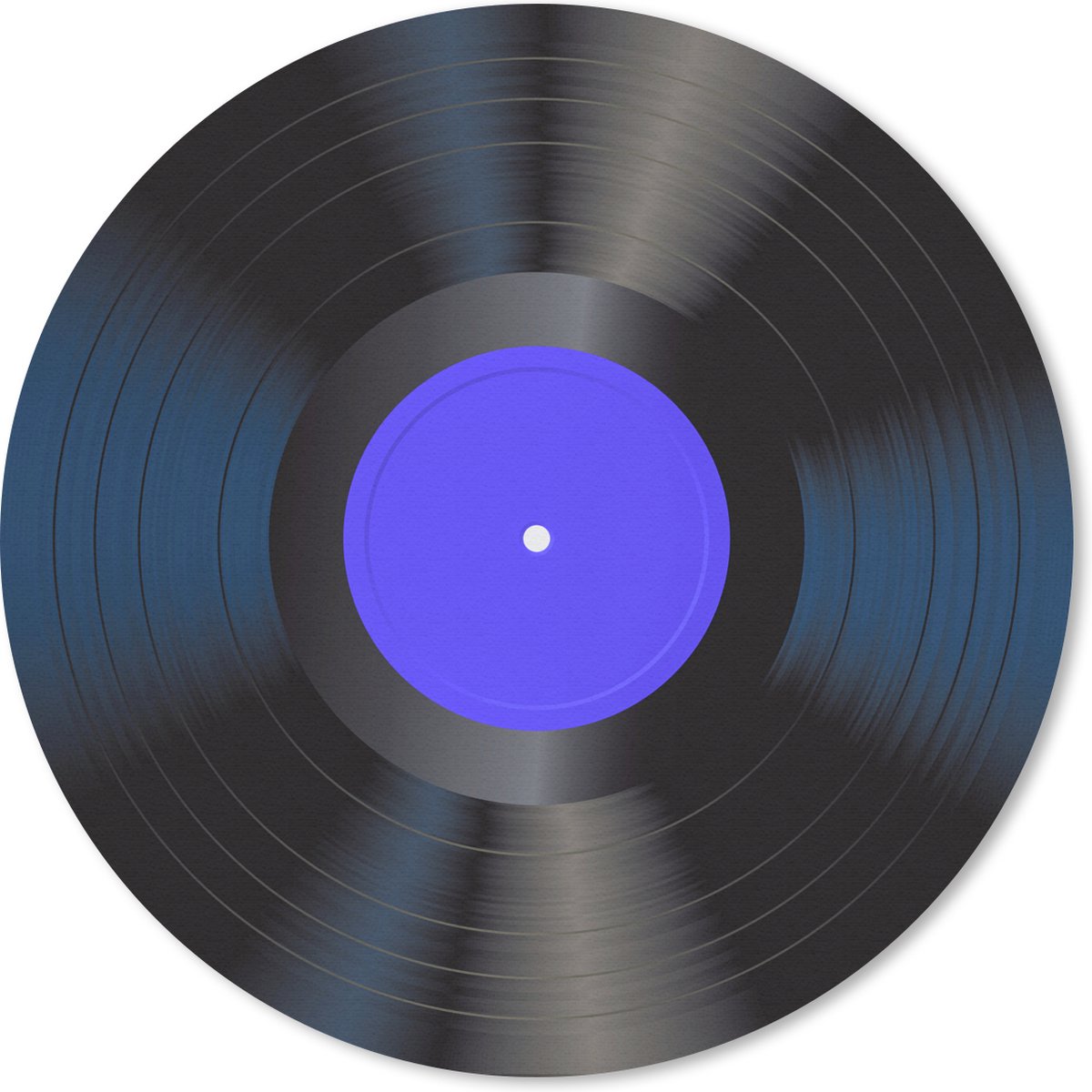 Muismat rond 20x20 cm - Mousepad Blauw - LP's vinyl - Retro - Ronde muismatten