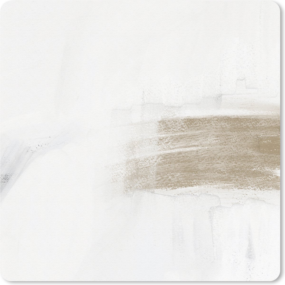 Muismat 30x30 cm - Mousepad Taupe - Wit - Design - Abstract - Muismatten