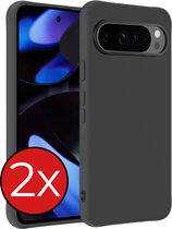 Coque Compatible avec Google Pixel 9 Pro XL Coque Siliconen Case Cover - Coque Compatible avec Google Pixel 9 Pro XL Case Cover Case - Zwart - 2 PACK